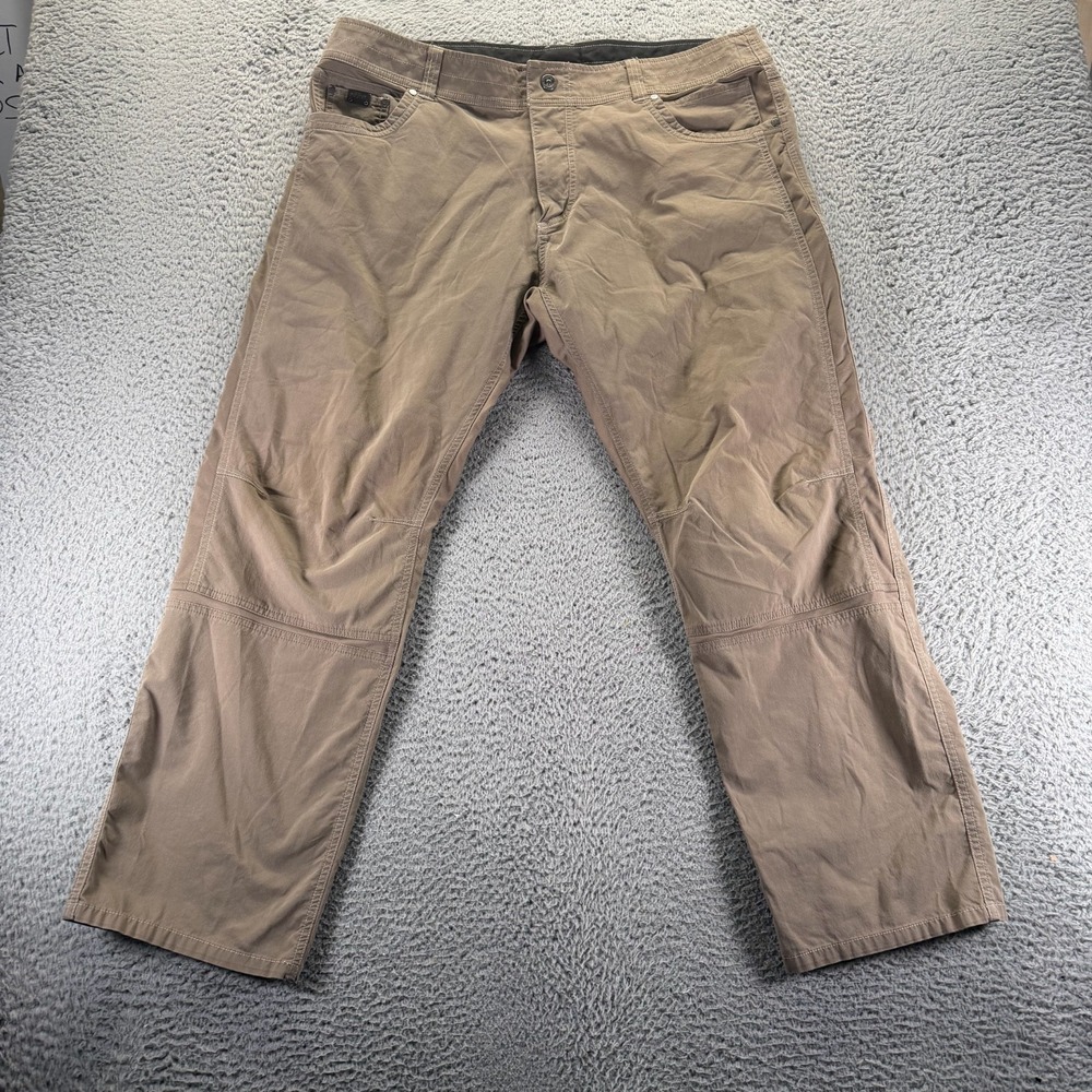 KÜHL Radikl Pant Mens 38x30 Brown Cotton Khakis Straight Utility Workwear Travel